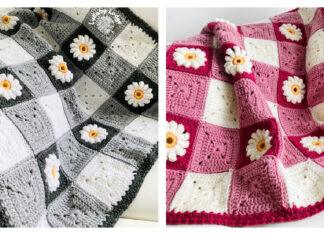 Gingham & Daisies Baby Blanket Crochet Pattern and Video Tutorial