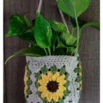Granny Square Hanging Basket Planter Crochet Pattern