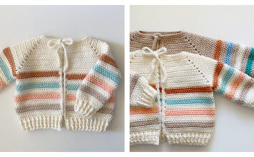Stripes Baby Sweater Free Crochet Pattern and Video Tutorial