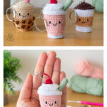 Strawberry Milkshake Amigurumi Keychain Free Crochet Pattern