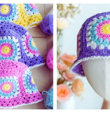 Sunburst Bucket Hat Free Crochet Pattern and Video Tutorial