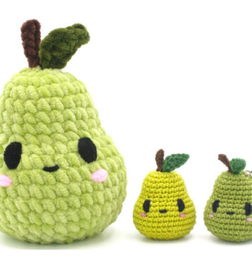 Pear Amigurumi Free Crochet Pattern and Video Tutorial