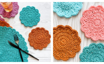 Sunrise Coaster and Placemat Free Crochet Pattern and Video Tutorial
